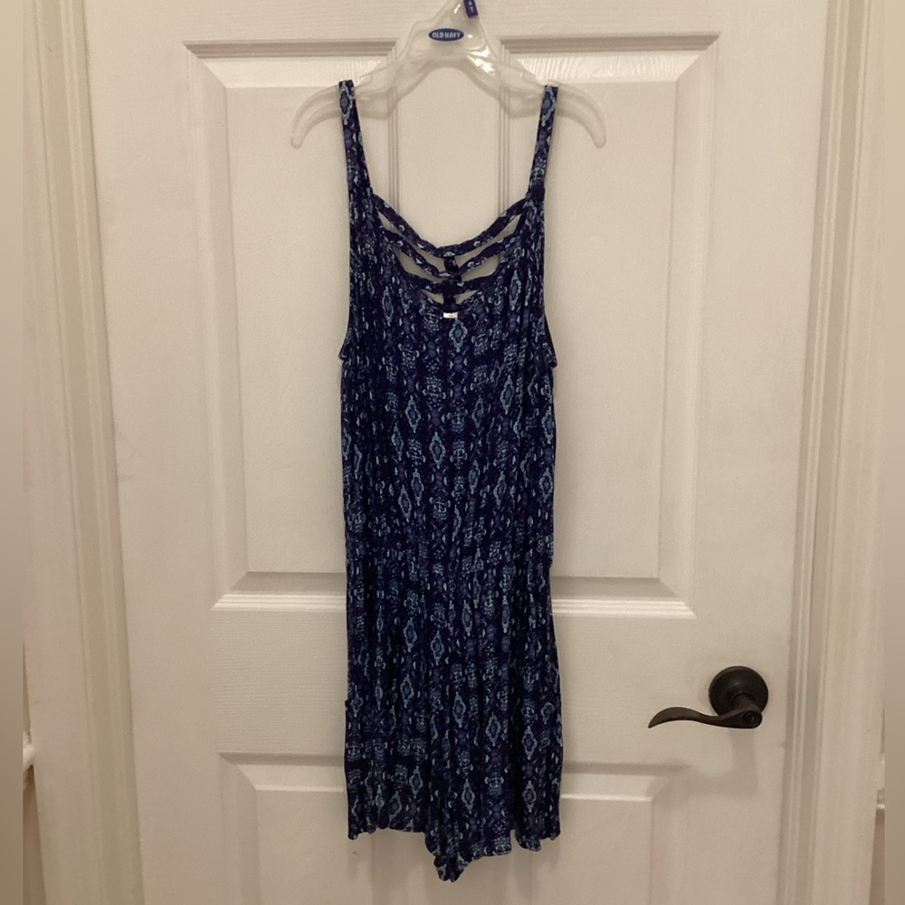 Blue Patterned Romper